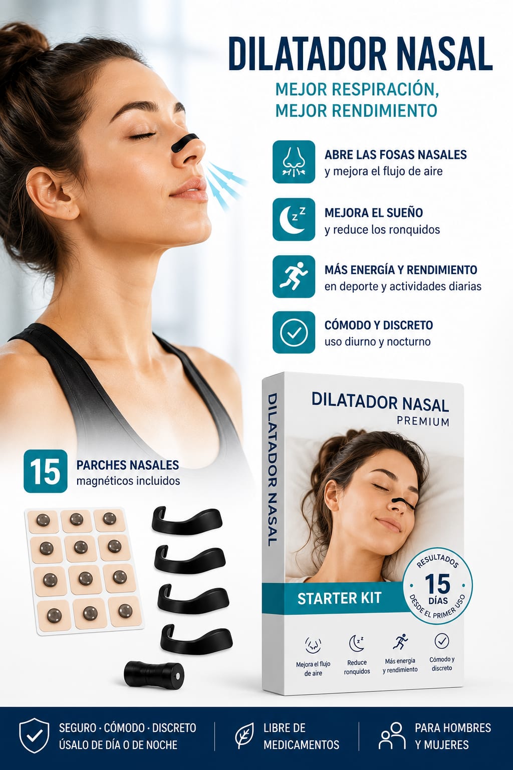 Parche Nasal Magnético – Respira Mejor, Duerme Mejor