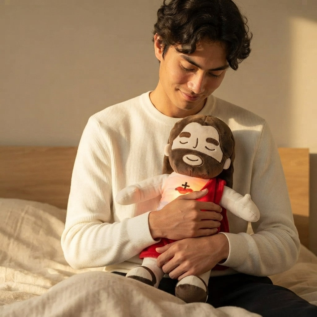 PELUCHE DE JESÚS Y LA VIRGEN MARÍA